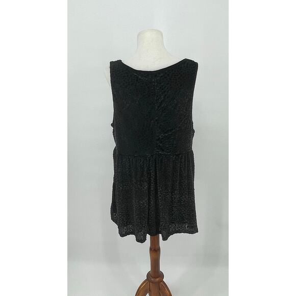 Torrid Black Burnout Velvet‎ Babydoll Tank Top Y2K Size 1X - Picture 2 of 7